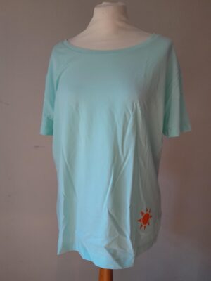 Damen T-Shirt "carribean blue" U-Ausschnitt